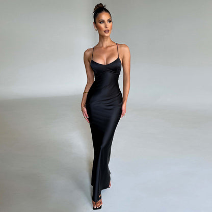 Luxe Silhouette Backless Drape Dress